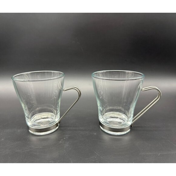 Bormioli Rocco Cappuccino Glasses Coffee Cups Espresso Vitrosax Italy Clear - Picture 2 of 10